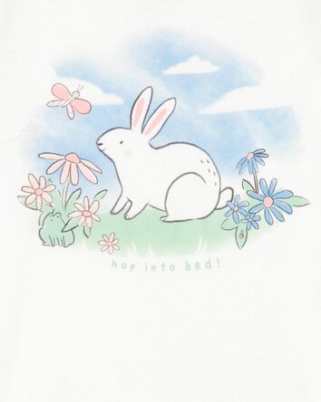 Toddler Girl 4-Piece Bunny Cotton Pajamas, 