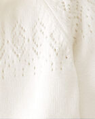 Baby Organic Cotton Sweater Knit Pointelle Jumpsuit, image 3 of 4 slides