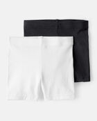 Toddler Girl 2-Pack Tumbling Shorts - Black/White, image 1 of 6 slides