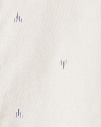 Boys Printed Cotton Long-Sleeve Button-Down Shirt - Ivory, 