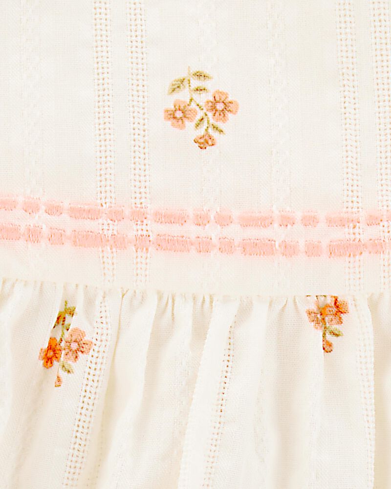 Baby 2-Piece Floral Flutter Sleeves Seesucker Top & Shorts Set, image 4 of 7 slides