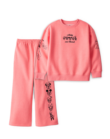 Girls 2-Piece Disney&copy; Mickey Mouse Hoodie & Sweatpants Set - Pink, 