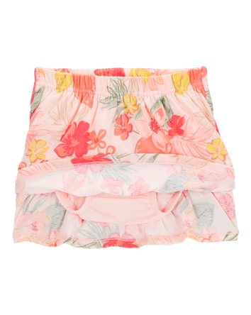 Baby 2-Piece Ribbed Tank & Floral Pull-On Skort Set - Pink, 