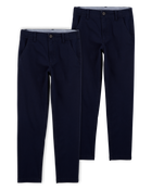 Kid 2-Pack Slim Tapered Chino Pants - Navy, image 1 of 4 slides