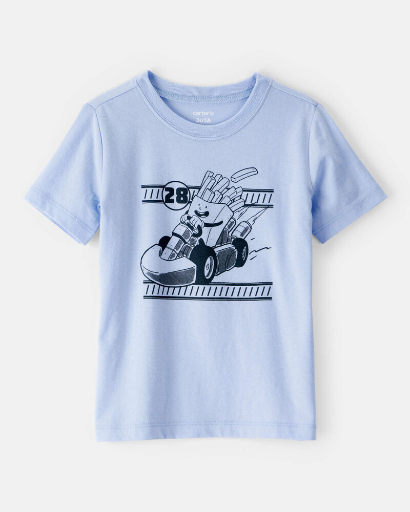 Toddler Boy Racing French Fries Short-Sleeve Graphic Tee - Blue, image 1 of 3 slides