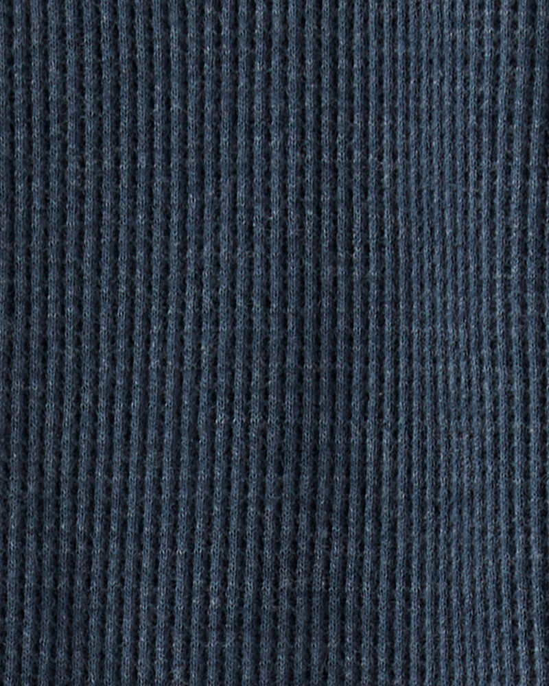 Baby Boy Solid Cotton Long-Sleeve 2-Way Zip Sleep & Play Pajamas - Navy, image 4 of 5 slides