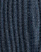 Baby Boy Solid Cotton Long-Sleeve 2-Way Zip Sleep & Play Pajamas - Navy, image 4 of 5 slides