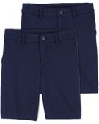 Kid 2-Pack Ponte Knit Uniform Shorts, image 1 of 4 slides