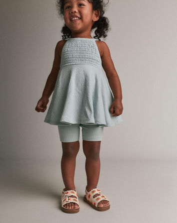 Toddler Girl Brooklyn Bike Shorts - Light Blue, 