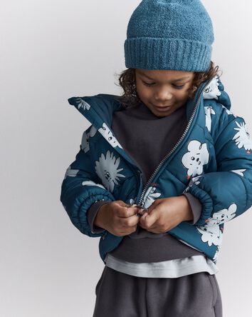 Toddler Squish Hooded Puffer Jacket - Deep Teal, 
