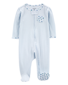 Baby Floral 2-Way Zip Ribbed Sleep & Play Pajamas, image 2 of 6 slides