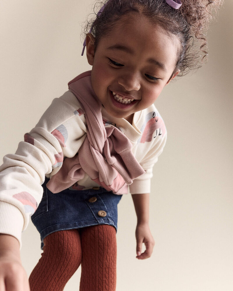 Toddler Girl Denim Skirt with Otter Pockets - Blue, image 5 of 6 slides