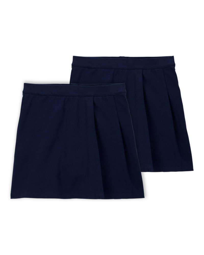 Kid 2-Pack Ponte Knit Uniform Skirts - Navy, image 1 of 4 slides