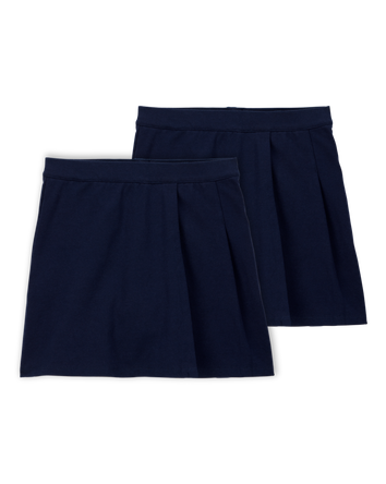 Kid 2-Pack Ponte Knit Uniform Skirts - Navy, 