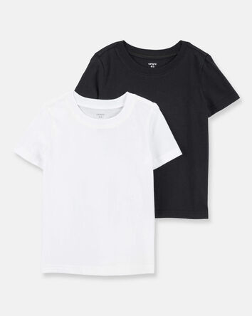 Boys 2-Pack Short-Sleeve Cotton Tees - Black/White, 