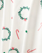 Toddler Wreath PurelySoft Long-Sleeve Snug Fit 2-Piece Pajamas - White, image 2 of 5 slides