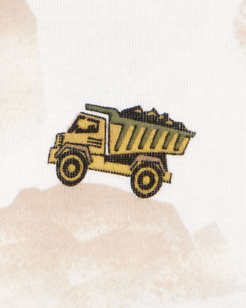 Toddler Construction Print Snug Fit Cotton 4-Piece Pajamas, image 2 of 4 slides