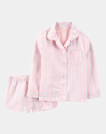 Toddler Striped Loose Fit 2-Piece Pajamas - Purple, 