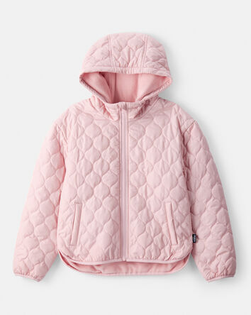 Girls Long-Sleeve Midweight Quilted Jacket - Pink, 