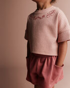 Toddler Girl High-Low Bubble Dolman Tee - Light Pink, image 3 of 5 slides