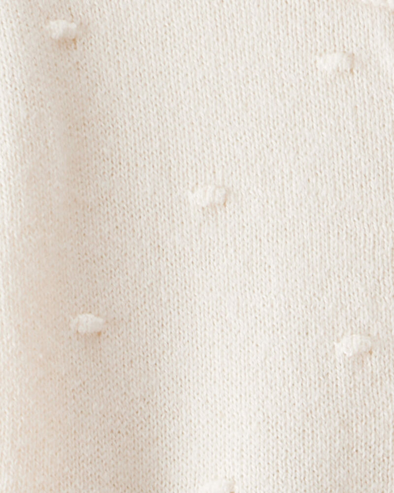 Baby Girl Cotton Long-Sleeve Jumpsuit - Ivory, image 3 of 4 slides