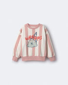 Toddler 'Whoops' Striped Ice Cream Dolman-Sleeve Sweatshirt - Peach, image 2 of 6 slides