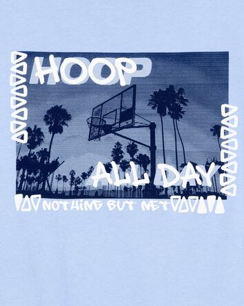 Kid Hoop All Day Short-Sleeve Graphic Tee - Blue, 