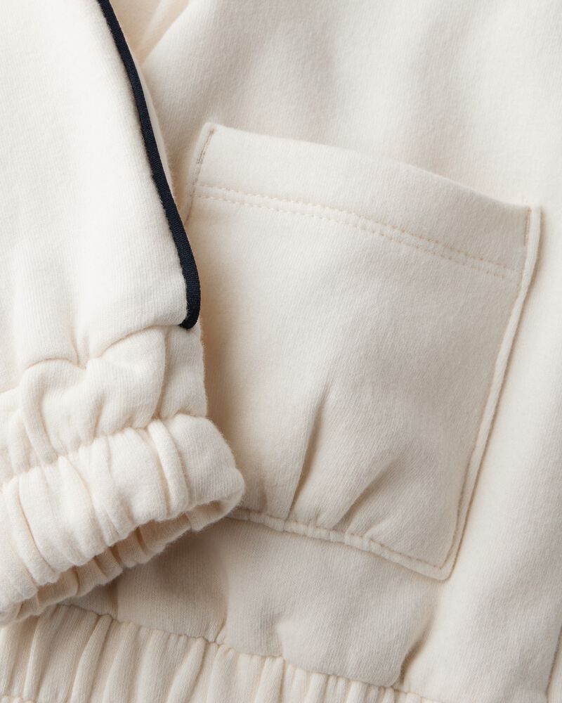 Toddler Girl Zip-Up Hoodie - Cream, image 7 of 7 slides