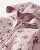Baby Girl Quilted Double Knit Floral Pram Made with Organic Cotton, image 2 of 4 slides
