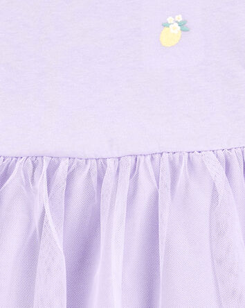 Toddler 2-Piece Lemon Tulle Top & Legging Set - Purple, 