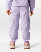 Toddler Girl Cotton Cargo Joggers - Purple, image 4 of 7 slides