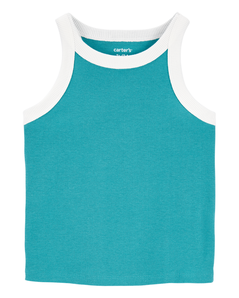Toddler 2-Piece Ribbed Double Dutch Tank & Active Skort Set - Turquoise, image 3 of 8 slides