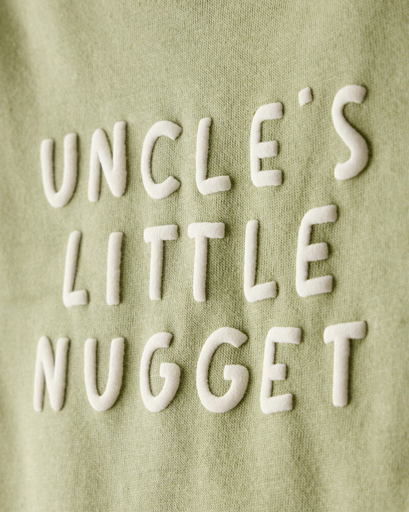 Baby Boy Uncles Little Nugget Long-Sleeve Graphic Bodysuit - Green, image 2 of 3 slides
