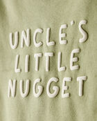 Baby Boy Uncles Little Nugget Long-Sleeve Graphic Bodysuit - Green, image 2 of 3 slides