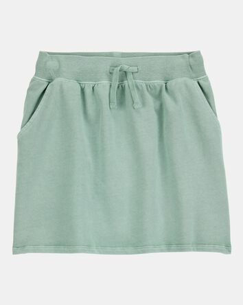 Kid Active Drawstring French Terry Skort - Green, 