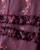 Baby Girl 3-Piece Floral Long-Sleeve Bodysuit & Pant Set - Purple/White, image 3 of 6 slides