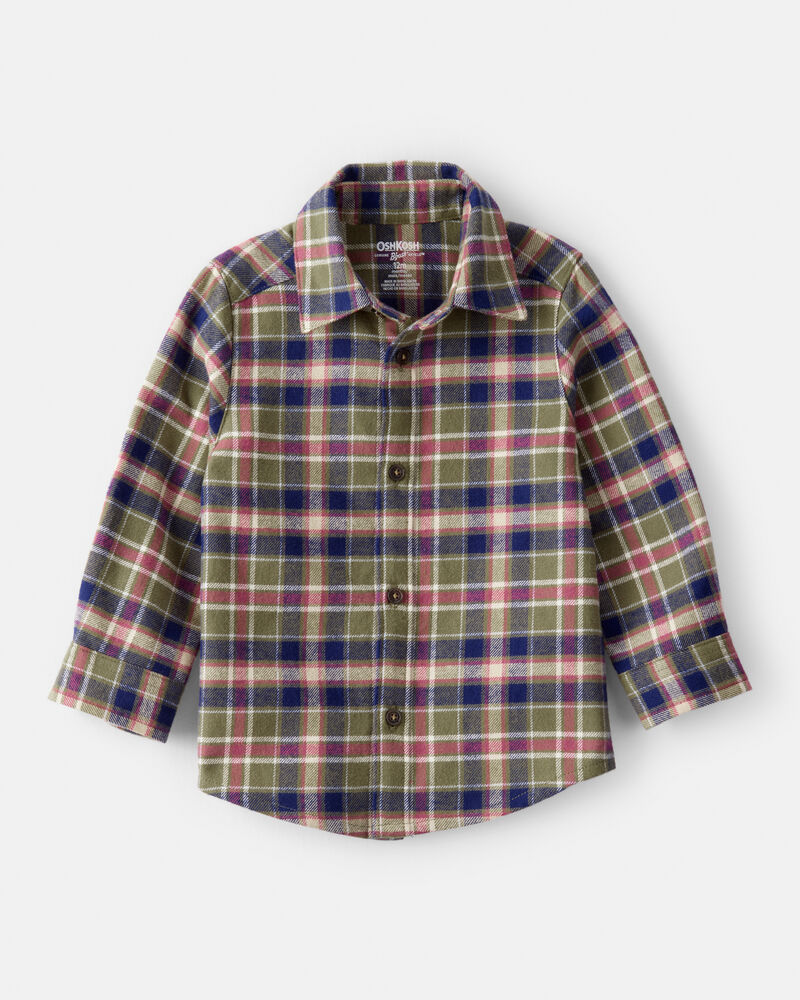Baby Boy Plaid Cotton Long-Sleeve Button-Down Shirt, image 1 of 3 slides