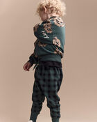 Toddler No-Seam Jogger Pant in Plaid - Green/Black, image 6 of 7 slides