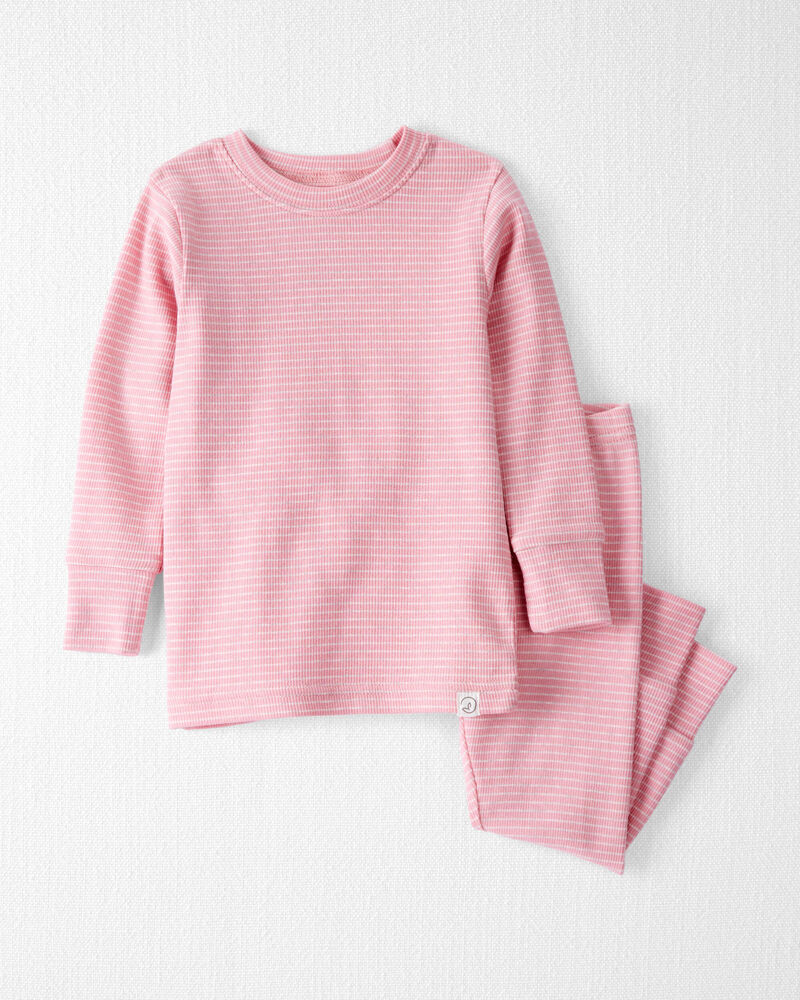 Baby Girl Organic Cotton Pajamas in Stripes, image 1 of 4 slides