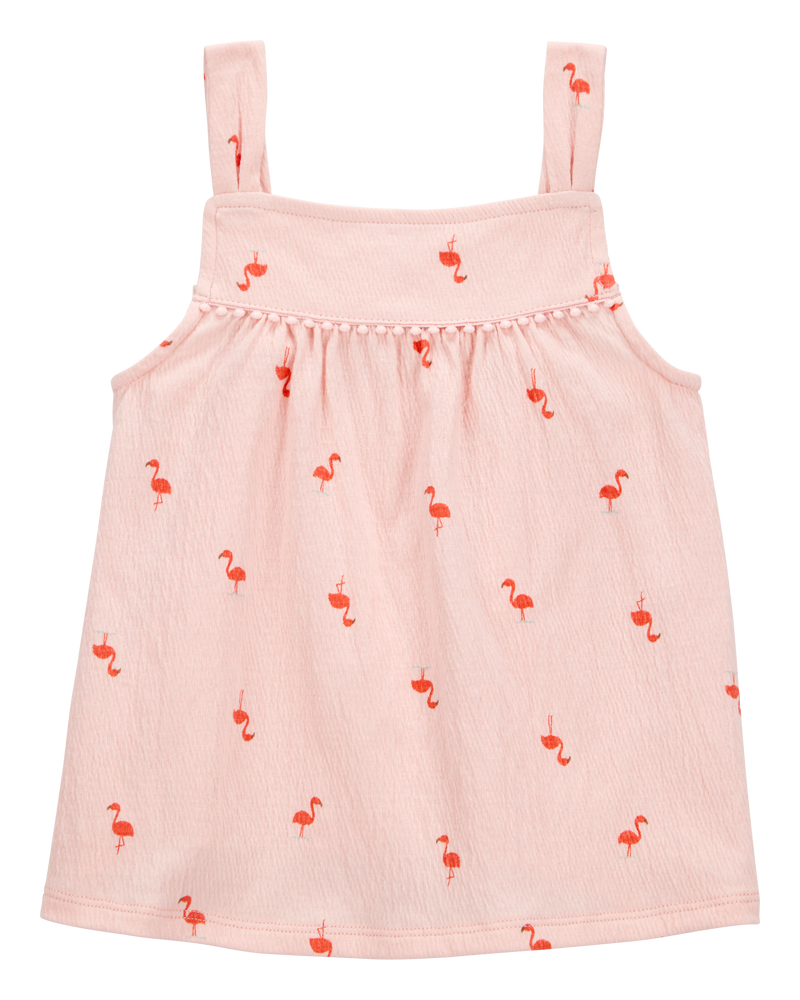 Toddler Flamingo Pom Pom Tank, image 1 of 4 slides