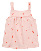 Toddler Flamingo Pom Pom Tank, image 1 of 4 slides