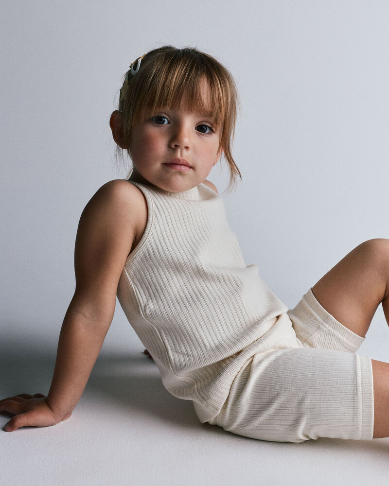 Toddler Girl Brooklyn Bike Shorts - Cream, image 3 of 10 slides