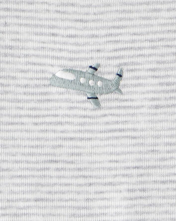 Baby Boy 3-Piece Airplane Print Long-Sleeve Bodysuit & Pant Set - Blue, 