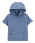 Toddler Waffle Knit Hooded Pullover - Blue, image 1 of 3 slides