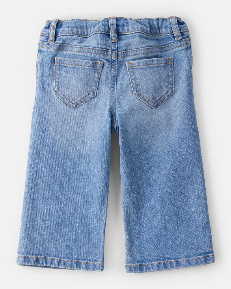 Baby Girl Denim Wide-Leg Jeans - Blue, image 2 of 5 slides
