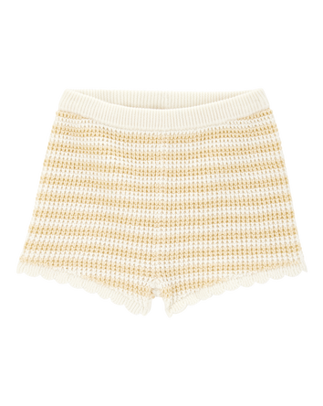 Baby Knit Striped Shorts - Yellow, 