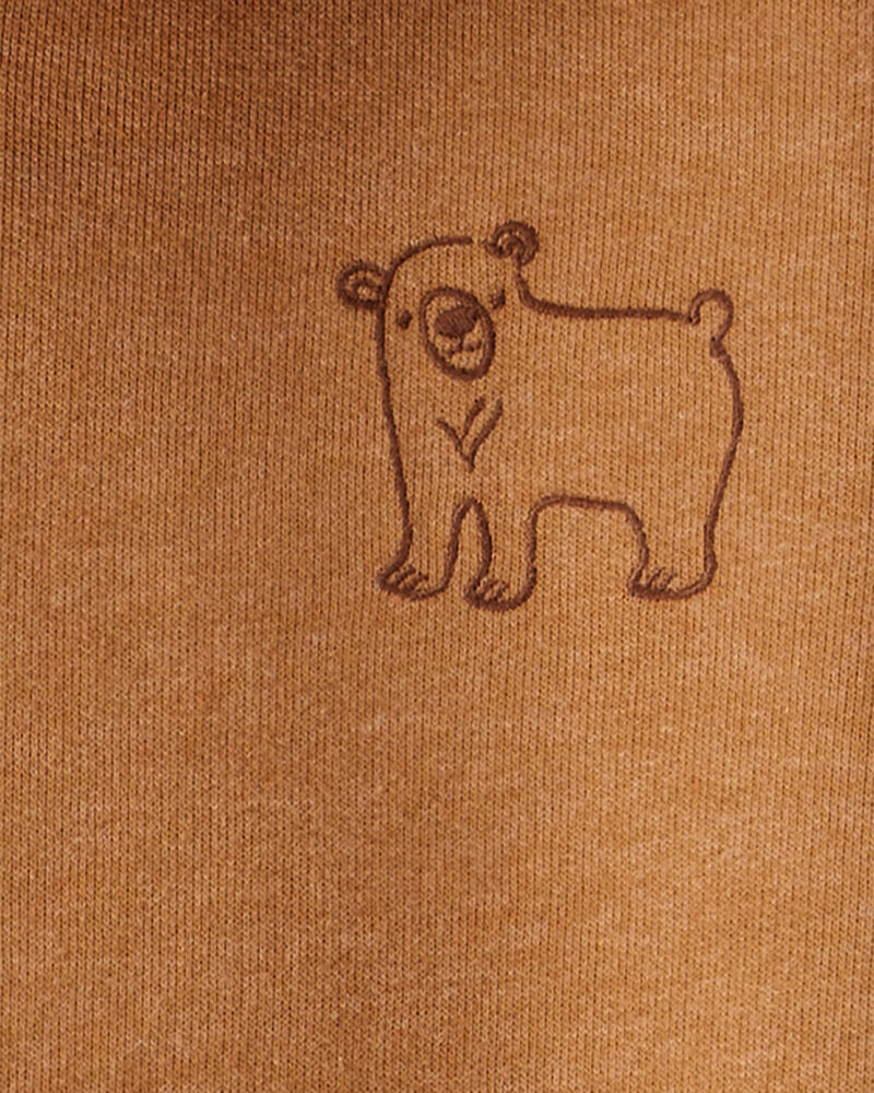 Baby Boy DayDream Fleece Bear Print Long-Sleeve Tee & Pant Set - Brown, image 4 of 6 slides