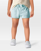 Toddler 2-Piece Floral Ribbed Tank Top & Pom Pom Dolphin Shorts Set - Turquoise, image 6 of 8 slides