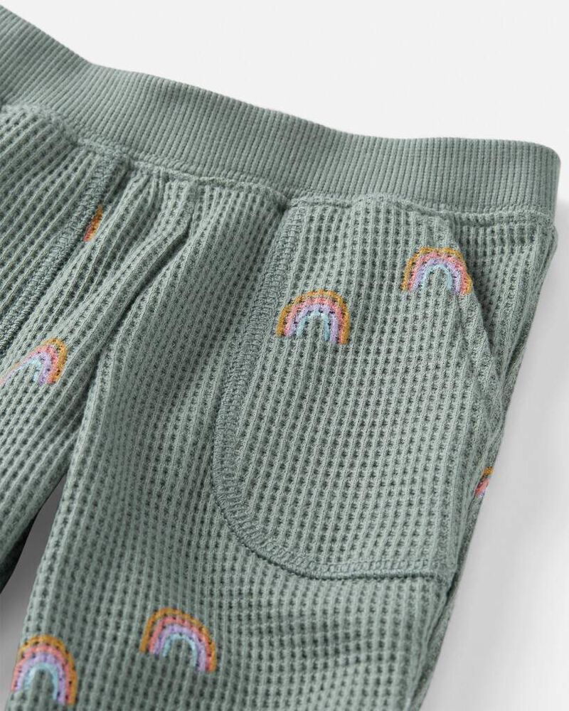 Baby Organic Cotton Waffle Knit Set in Magical Rainbow Print, image 5 of 6 slides
