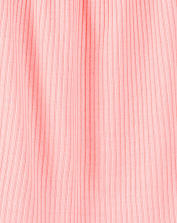 Girls Solid Loose Fit 2-Piece Pajamas - Coral, 